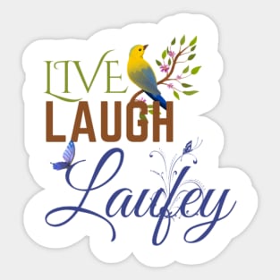 Live Laugh Laufey Nature and Blue Sticker